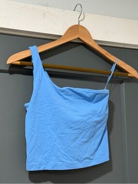 Lululemon Blue One-Shoulder Ribbed Crop Top